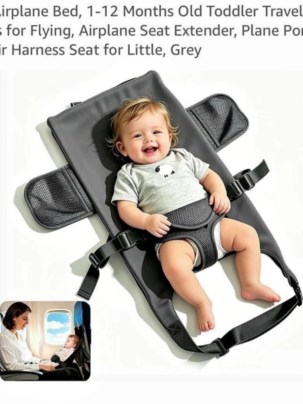 Infant Airplane Travel Harness in Black